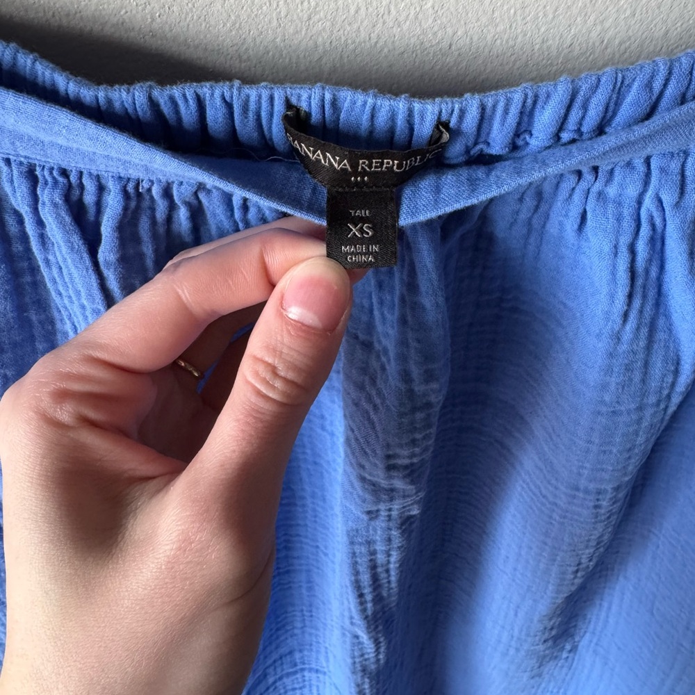 Banana Republic Blue Double Gauze Cotton Midi Skirt - Tall XS - Picture 2 of 4